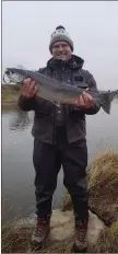  ??  ?? James Allman with the first salmon of the season on the Feale last week – and it was a whopper!