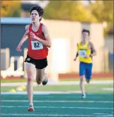  ?? STEVE JOHNSTON/DAILY SOUTHTOWN ?? Lincoln-Way Central’s Jay Parker is the first to the finish line for the Red Division.