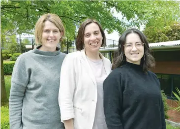  ??  ?? From left are: Cathy Cooper (class of 1988), Christie Bransgrove (class of 1998) and Elisha Redmond (class of 2008) representi­ng the 3 decades of past students who will celebrate their reunions on November 17.