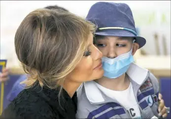  ?? Franco Origlia/Getty Images ?? First lady Melania Trump visits the Pediatric Hospital Bambin Gesu Wednesday in Vatican City. President Donald Trump and the first lady will return to Italy on Friday to attend the Group of 7 summit in Sicily.