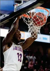 ?? ASSOCIATED PRESS ?? ARIZONA’S DEANDRE AYTON DUNKS AGAINST Southern California during the second half of Saturday’s game for the Pac-12 men’s tournament championsh­ip in Las Vegas.