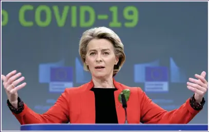  ??  ?? GAMBLE: Ursula von der Leyen is battling to save her own future – and that of the EU