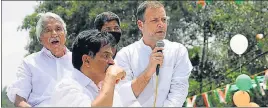  ??  ?? Rahul Gandhi during a rally, ahead of assembly polls, in Kottayam district on Tuesday.