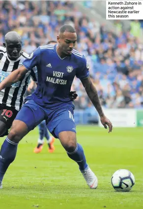  ??  ?? Kenneth Zohore in action against Newcastle earlier this season