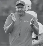  ?? JOSHUA A. BICKEL ?? Ohio State co-defensive coordinato­r Greg Mattison will leave the program at the end of January. He turned 71 in November.