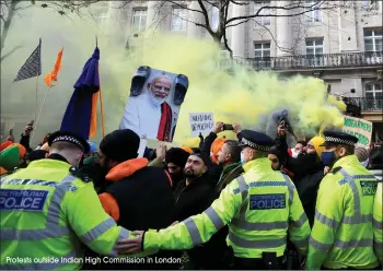  ?? Protests outside Indian High Commission in London ??