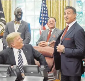  ?? EFE ?? Stallone, junto a Donald Trump el pasado 24 de mayo en el despacho Oval