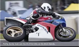  ?? ?? Phillip Burke took out the P6 F750 title on his RC30 Honda.