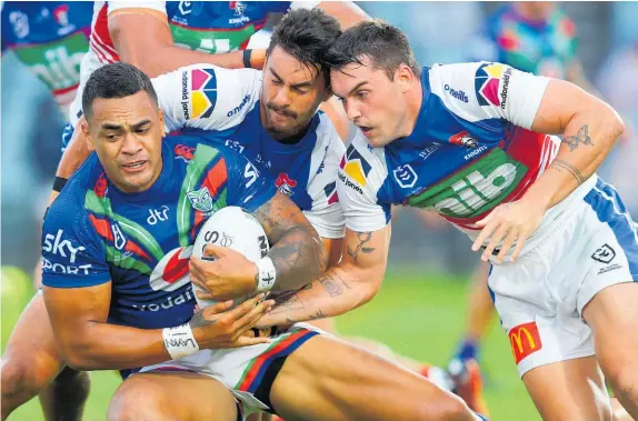  ?? Photo / Getty Images ?? Warriors winger Ken Maumalo has been a slow starter to the 2021 NRL season because of a sternum injury.