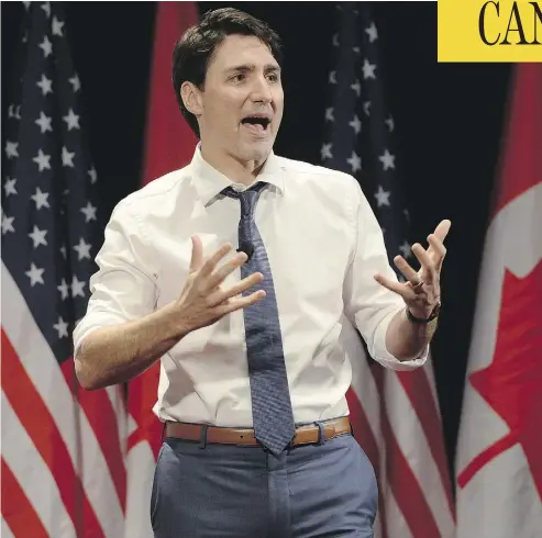  ?? RYAN REMIORZ/THE CANADIAN PRESS ?? Prime Minister Justin Trudeau faces a quandary in the West: move to actively support the Trans Mountain pipeline amid a growing tiff between Alberta and British Columbia, or alienate the oilpatch as his father had done in the ’70s.