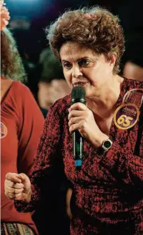  ?? Raquel Cunha - 21.set.2016/Folhapress ?? A ex-presidente Dilma Rousseff, na campanha de 2016; processo pede cassação da chapa de 2014