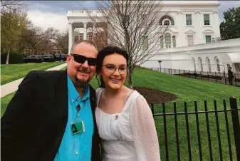  ?? Provided by Jeff Walker ?? Jeff Walker and his daughter Harleigh pose at the White House on March 31 during Transgende­r Day of Visibility. The family is fighting Alabama laws limiting care for trans kids.