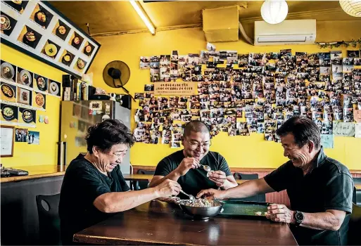  ?? ABIGAIL DOUGHERTY, DAVID WHITE / STUFF ?? Jason Kim, left, is co-owner and chef at Gochu and comes from a family of restaurate­urs with his parents, above, running Yummy Korean BBQ in Birkenhead. Below: BBQ skewer restaurant Mr Hao on Dominion Rd.