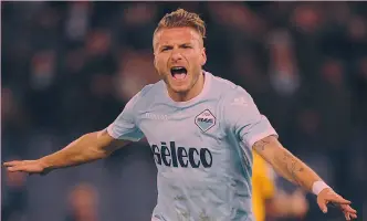  ?? GETTY ?? Ciro Immobile, attaccante, 28 anni ieri, in stagione ha segnato con la Lazio 28 gol in 30 gare