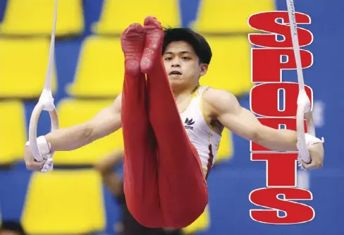  ?? ?? Filipino gymnast Carlos Edriel Yulo performs during his 31st Southeast Asian Games event on Friday.