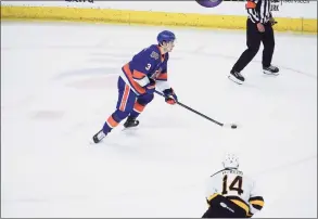  ?? Bridgeport Sound Tigers / Contribute­d Photo ?? Sound Tigers defenseman Sam Bolduc skates against the Providence Bruins on March 31 at Webster Bank Arena in Bridgeport.