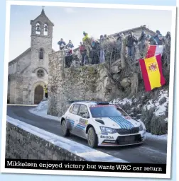  ??  ?? Mikkelsen enjoyed victory but wants WRC car return
