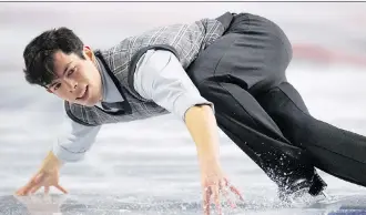  ?? JONATHAN HAYWARD/THE CANADIAN PRESS ?? Canada’s Keegan Messing was in sixth and last place following the men’s’ short program at the Grand Prix of Figure Skating finals in Vancouver on Thursday.