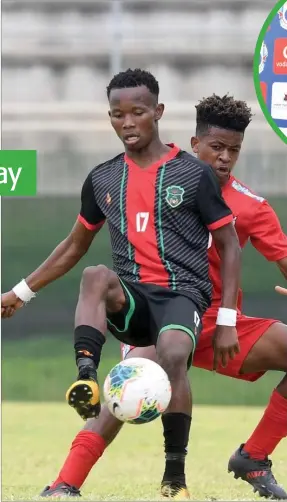  ??  ?? Fighting on… Namibia’s Young Warriors on Monday defeated Malawi to boost their chances of reaching the semifinals when they face Comoros today in their final Group B match of the 2020 Cosafa U/20 Cup underway in South Africa.