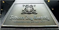  ?? NATHAN DENETTE/ THE CANADIAN PRESS ?? Hudson Bay Company “remains focused on executing its strategy.”