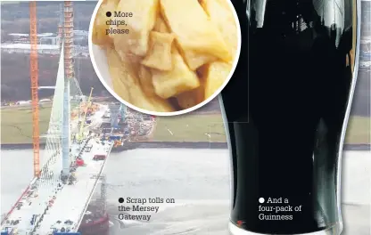  ??  ?? More chips, please
Scrap tolls on the Mersey Gateway