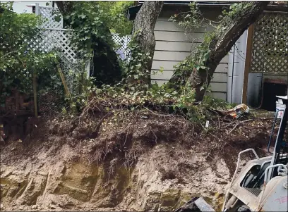  ?? COURTESY CITY OF CARMEL ?? The city of Carmel slapped a fine on a contractor for severely cutting roots of trees with a front loader.