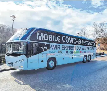  ?? FOTO: BFS - BUSINESS FLEET SERVICES ?? Der Corona-Testbus wird demnächst in Crailsheim unterwegs sein.