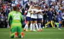  ?? Photograph: John Sibley/ Action Images/Reuters ?? Tottenham players celebrate at the final whistle after beating Leicester 2-1 in the FA Cup semi-finals.