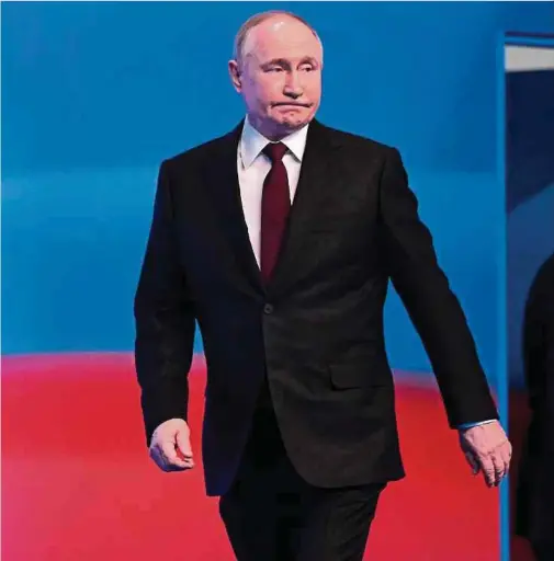  ?? Foto: AFP ?? Russlands neuer alter Präsident Wladimir Putin wird seine innenpolit­ischen Projekte wohl nicht so schnell umsetzen können, wie er es eigentlich geplant hatte.