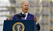  ?? MANUEL BALCE CENETA / AP ?? President Joe Biden speaks at the National Peace Officers’ Memorial Service on the West Front of the Capitol in Washington on Sunday.