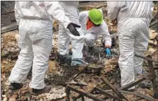  ?? Kent Nishimura Los Angeles Times ?? SEARCH and rescue teams inspect a site in Paradise. One proposal is a “strategic retreat” from communitie­s that repeatedly burn.