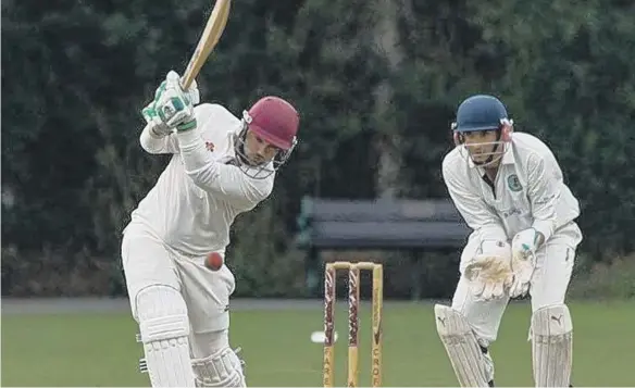  ?? ?? Tom Kent batted throughout Fareham & Crofton’s reply, ending with an undefeated half century in a Hampshire League win against Hythe & Dibden.