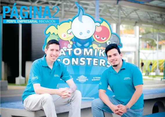  ?? Kenneth Fernàndez y Jean Carlos Gómez, cofundador­es de Atomik Monsters. Gerson Vargas/La República ??