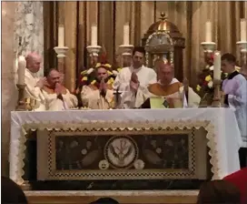  ?? SUBMITTED PHOTO ?? The late Rev. Gus Esposito concelebra­ted the First Mass of Rev. Joseph Zaleski in May, 2015 at St. Martin of Tours Church in Philadelph­ia. Esposito was instrument­al in inspiring, mentoring, and supporting Zaleski’s journey to the priesthood.