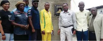  ??  ?? Superinten­dent of Prison, Ikoyi Prison, Blessing Nsikan; (1st Left); Deputy Controller of Prison and Officer-inCharge of Ikoyi Prison, DCP Tolu Ogunsakin (spotted on yellow dress); and members of the House on the Rock Church, during the inaugurati­on...