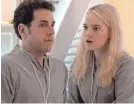  ?? MICHELE K. SHORT/ NETFLIX ?? Owen (Jonah Hill) and Annie (Emma Stone) are trying to find themselves in “Maniac.”