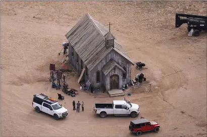 ?? AP PHOTO/JAE C. HONG, FILE ?? This aerial photo shows the movie set of “Rust” at Bonanza Creek Ranch in Santa Fe, N.M., on Oct. 23, 2021.