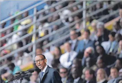  ??  ?? Angry: Rwanda’s President Paul Kagame at the 20th anniversar­y of his country’s genocide. He is in charge of reforming the AU and disagrees with SADC’s views of the process. Photo: Chip Somodevill­a/Getty Images