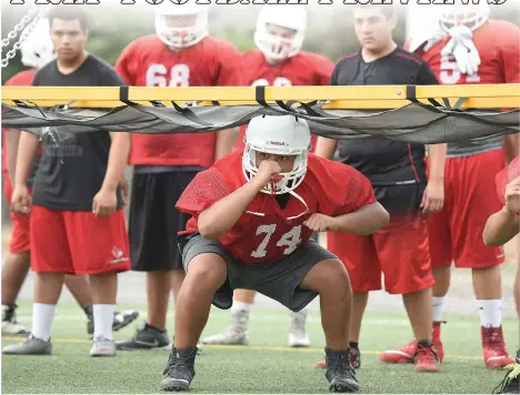  ?? RECORDER PHOTOS BY CHIEKO HARA ?? The Cardinals prepare Wednesday for their upcoming season yat Frank Skadan Stadium in Lindsay.