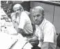  ?? Photo courtesy of Charles Biggs ?? Charles Biggs (right) was at the Mission Control Center at NASA.