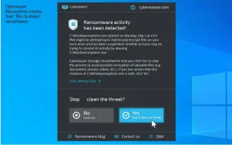  ??  ?? Cybereason RansomFree creates ‘bait’ files to detect ransomware.