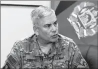  ?? AP/ALLAUDDIN KHAN ?? Gen. John Campbell, commander of internatio­nal forces in Afghanista­n, said Saturday in Kabul that the Islamic State group is recruiting in Afghanista­n.