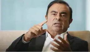  ?? BLOOMBERG PIC ?? Japanese authoritie­s are pursuing three separate lines of enquiry against former Nissan boss Carlos Ghosn.