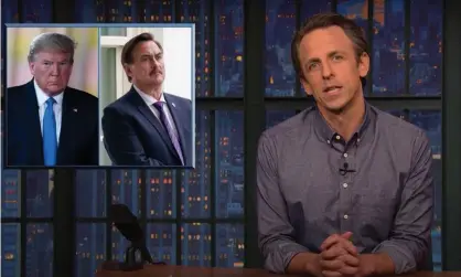  ?? Photograph: YouTube ?? Seth Meyers on Trump’s meeting with My Pillow founder Mike Lindell: ‘What’s next, the ShamWow guy strolling in with a notepad that says “Become an X-Man?”’