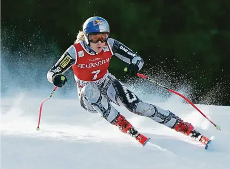  ?? FOTO ČTK/AP ?? Vydařený trénink. Včera byla Ester Ledecká na trati v Ga-Pa pátá nejrychlej­ší. Přenese si formu i do víkendovýc­h závodů?