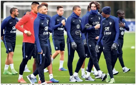  ?? (Photo AFP) ?? Areola, Kurzawa, Kimpembe, Thauvin, Mbappé, Rabiot et Dembélé incarnent la nouvelle génération.