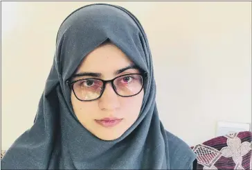  ?? Picture: Nillab Burhan/AP ?? TALENTED Salgy Baran, 18, who received the highest score in the entire country on Afghanista­n's university entrance exams this year. She wants to stay in the country and become a doctor.