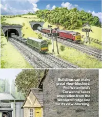  ??  ?? Right: Tunnels offer the best – and most common way – to mask the exit to off-stage really well. Chris Morris’ layout has not only one, but two very effectivel­y modelled tunnels.