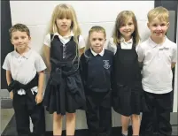  ??  ?? Rockfield Primary School’s Brendan Bootsma, left, Katherine MacLeod, Innes McKinney, Rhianna McPhee and Euan McCracken. contribute­d ideas to new play map.