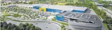  ?? ANIMATION: IKEA ?? Ob die Ikea-Niederlass­ung am Memminger Autobahnkr­euz in ihrer geplanten Form entsteht, ist offen. Das Unternehme­n hat angekündig­t, in Zukunft auf innenstädt­ische Standorte zu setzen.